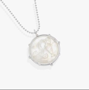 Aquarius Zodiac Double-Sided Charm Necklace